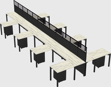 Shared l-shape cubicle