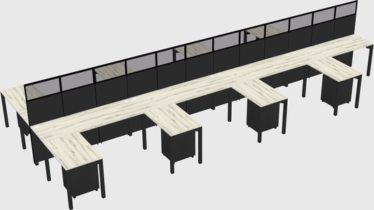 Shared l-shape cubicle