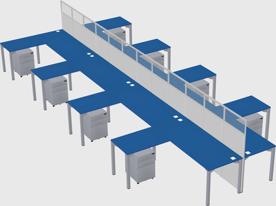 Shared l-shape cubicle