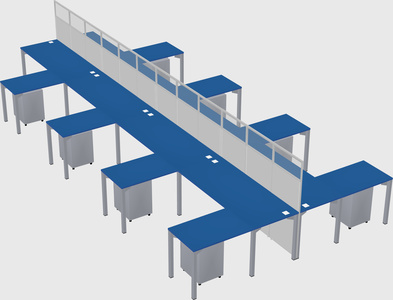 Shared l-shape cubicle