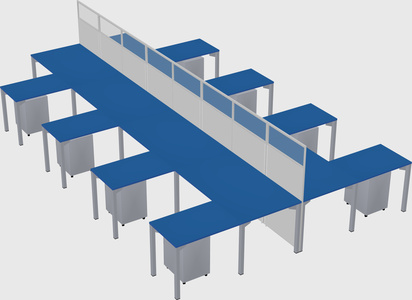 Shared l-shape cubicle