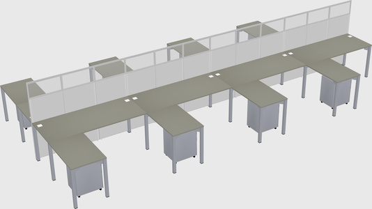 Shared l-shape cubicle