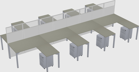 Shared l-shape cubicle