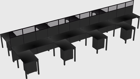 Shared l-shape cubicle