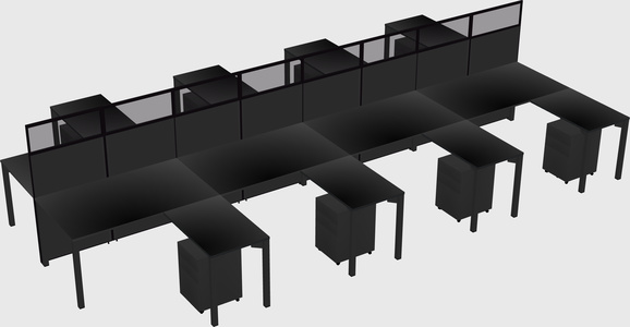 Shared l-shape cubicle