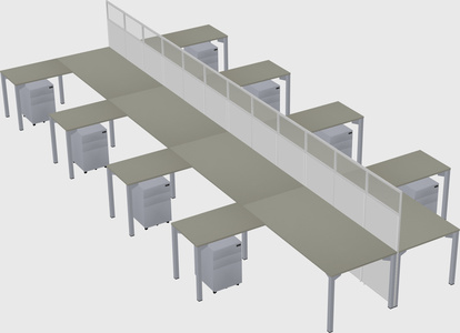 Shared l-shape cubicle