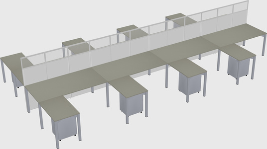 Shared l-shape cubicle