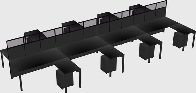 Shared l-shape cubicle
