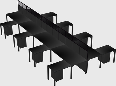 Shared l-shape cubicle