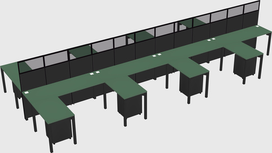 Shared l-shape cubicle