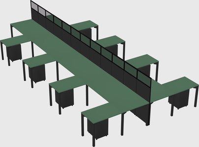 Shared l-shape cubicle