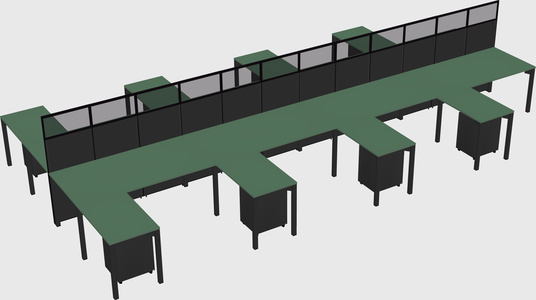 Shared l-shape cubicle