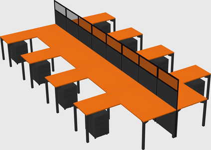 Shared l-shape cubicle