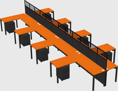 Shared l-shape cubicle
