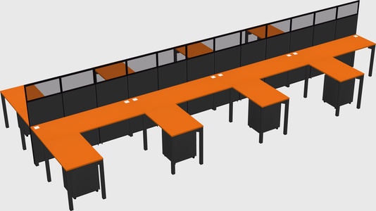 Shared l-shape cubicle