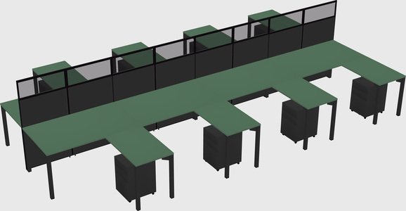 Shared l-shape cubicle
