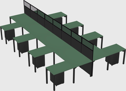 Shared l-shape cubicle