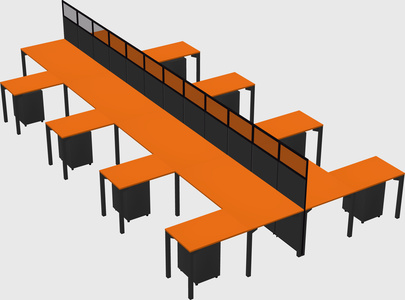 Shared l-shape cubicle