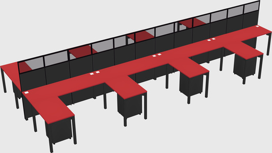 Shared l-shape cubicle