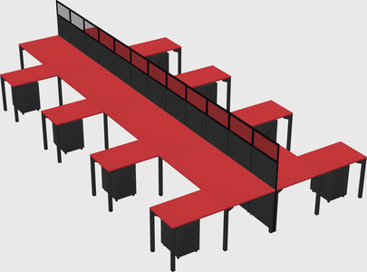 Shared l-shape cubicle