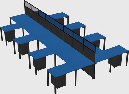 Shared l-shape cubicle