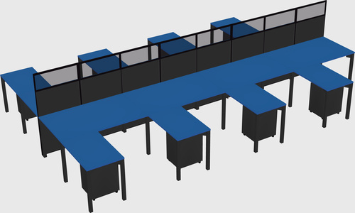 Shared l-shape cubicle