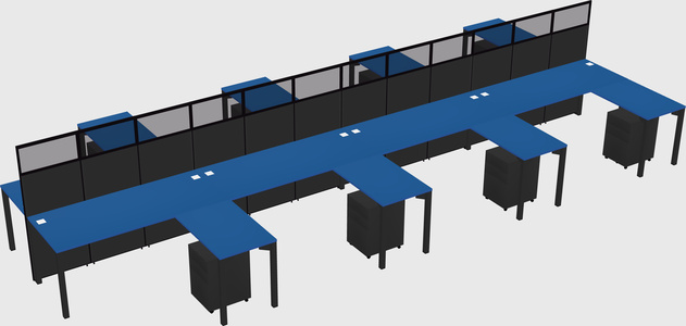 Shared l-shape cubicle