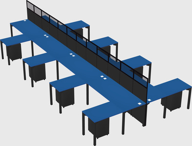 Shared l-shape cubicle