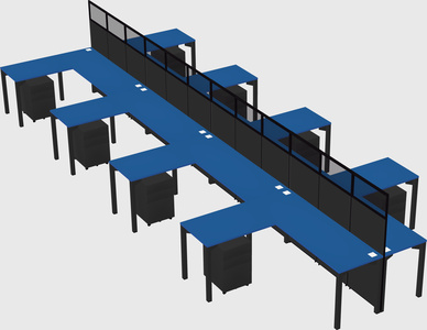 Shared l-shape cubicle