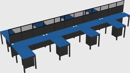 Shared l-shape cubicle