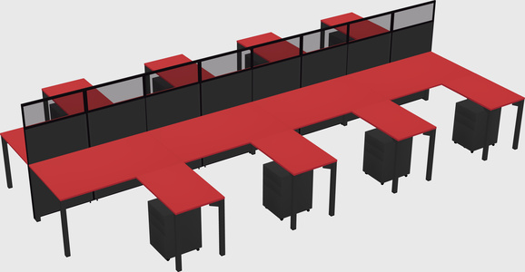 Shared l-shape cubicle