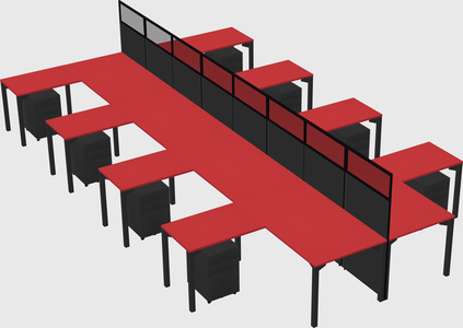 Shared l-shape cubicle