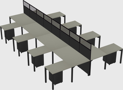 Shared l-shape cubicle