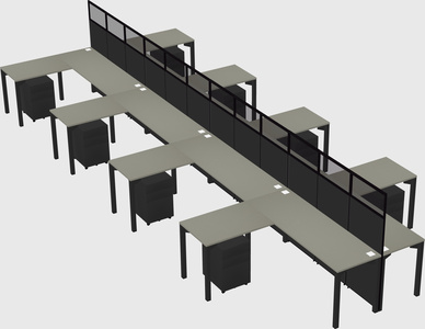 Shared l-shape cubicle