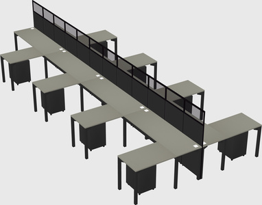 Shared l-shape cubicle