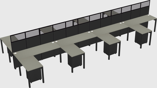 Shared l-shape cubicle