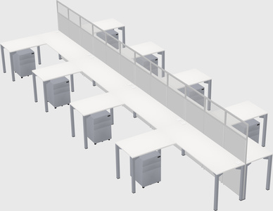 Shared l-shape cubicle
