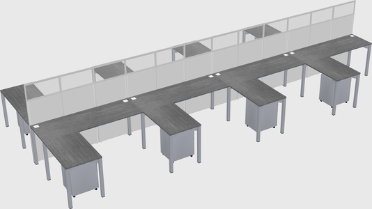 Shared l-shape cubicle