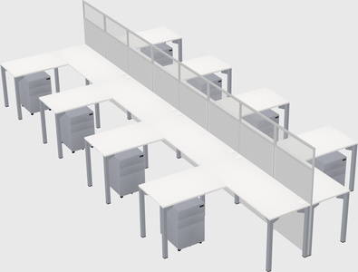 Shared l-shape cubicle