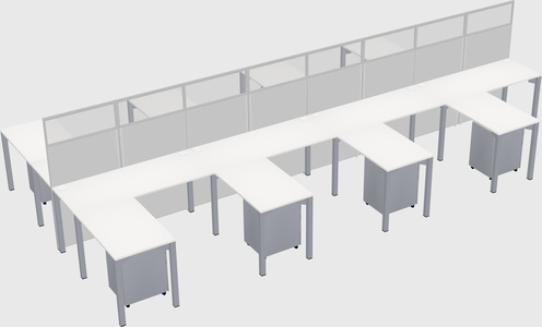 Shared l-shape cubicle