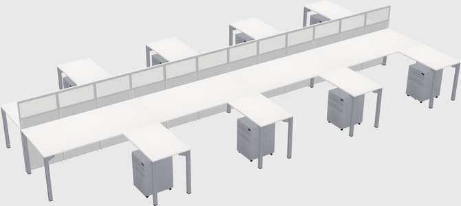 Shared l-shape cubicle