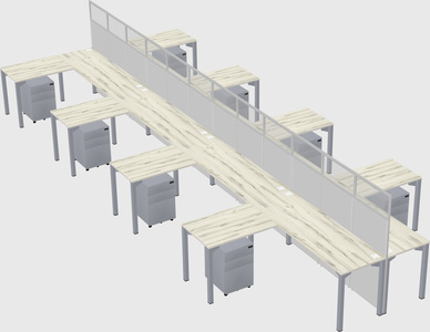 Shared l-shape cubicle