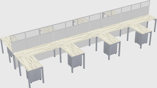 Shared l-shape cubicle