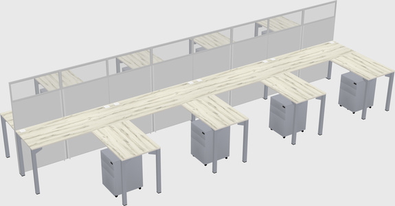 Shared l-shape cubicle