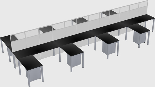 Shared l-shape cubicle