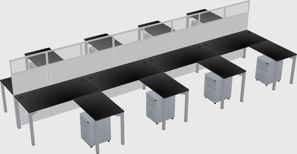Shared l-shape cubicle