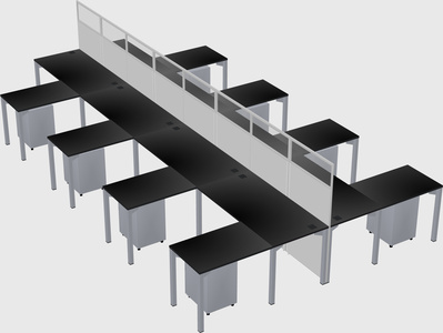 Shared l-shape cubicle