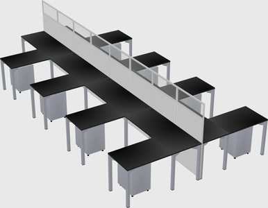 Shared l-shape cubicle