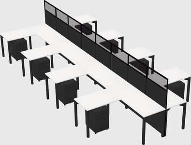 Shared l-shape cubicle