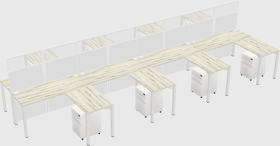 Shared l-shape cubicle